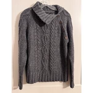 Guide Series Wool Blend Sweater Sz XL gray Cable Knit Fisherman Winter Warm